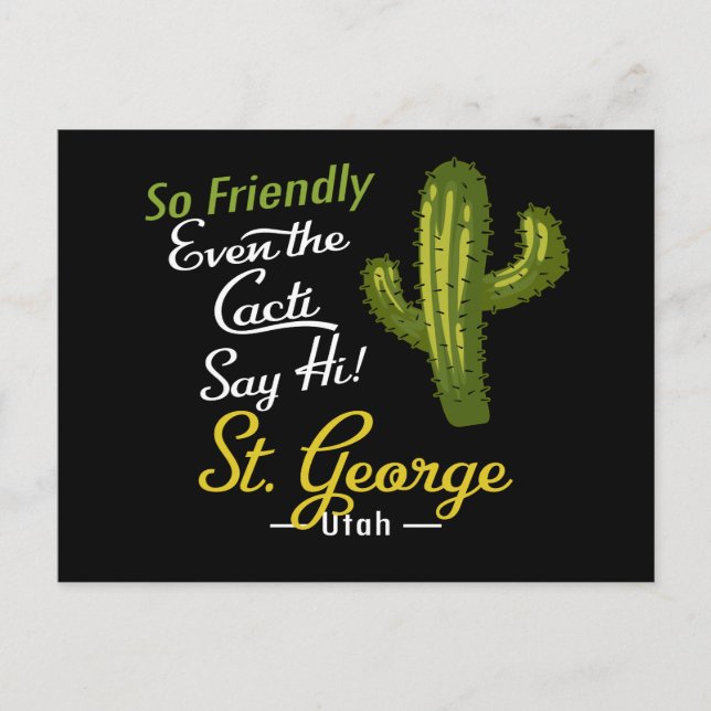 Postal St George Cactus Funny Retro (Anverso)