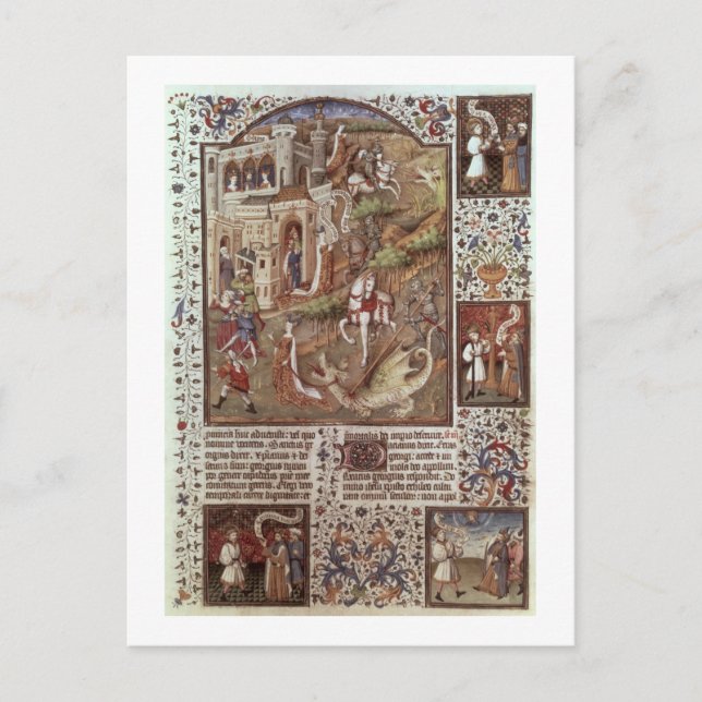 Postal St. George matando dragones (Anverso)