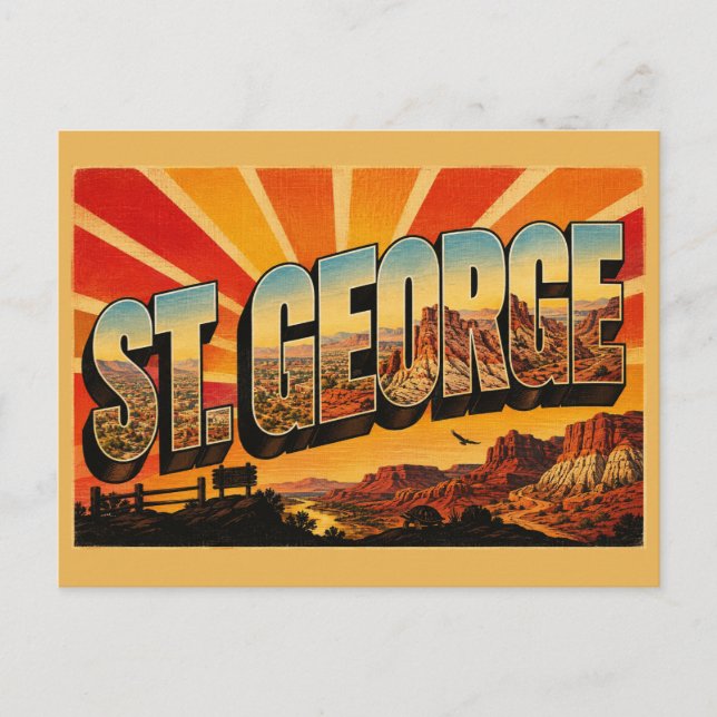Postal St. George Utah Red Cliffs Desert Art (Anverso)