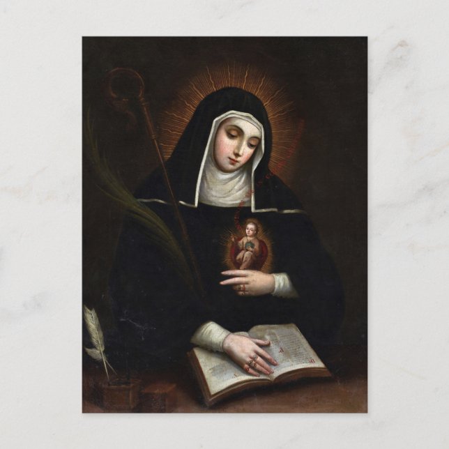 Postal St. Gertrude de Miguel Cabrera (Anverso)