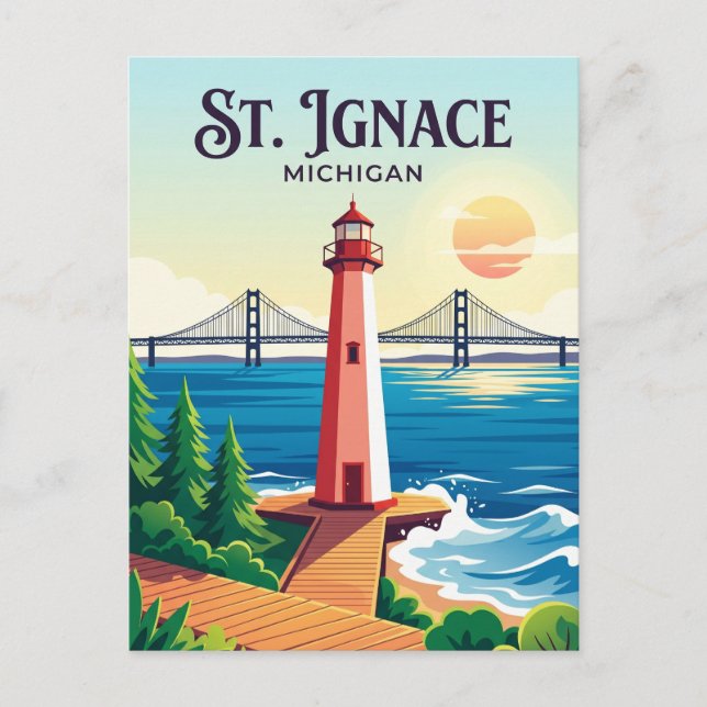 Postal St. Ignace EE. UU. (Anverso)