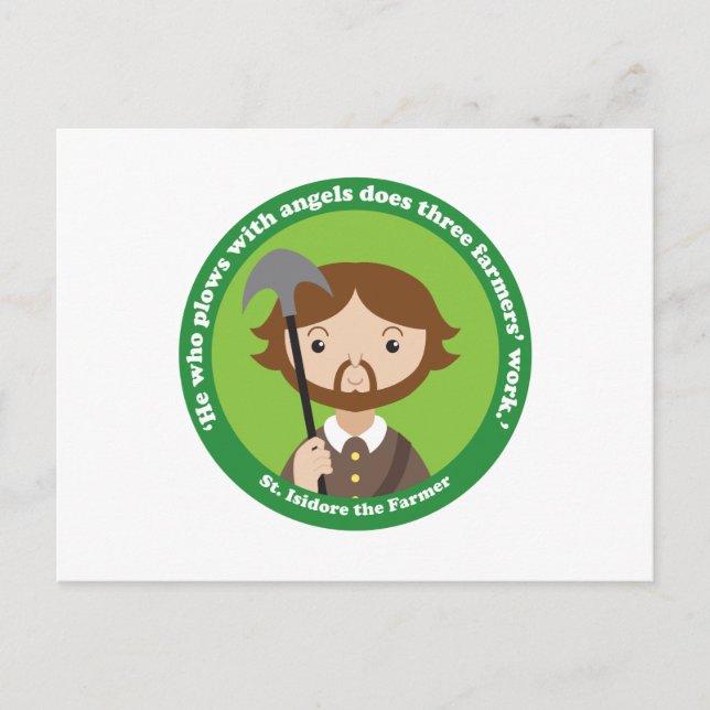 Postal St. Isidore, el agricultor (Anverso)