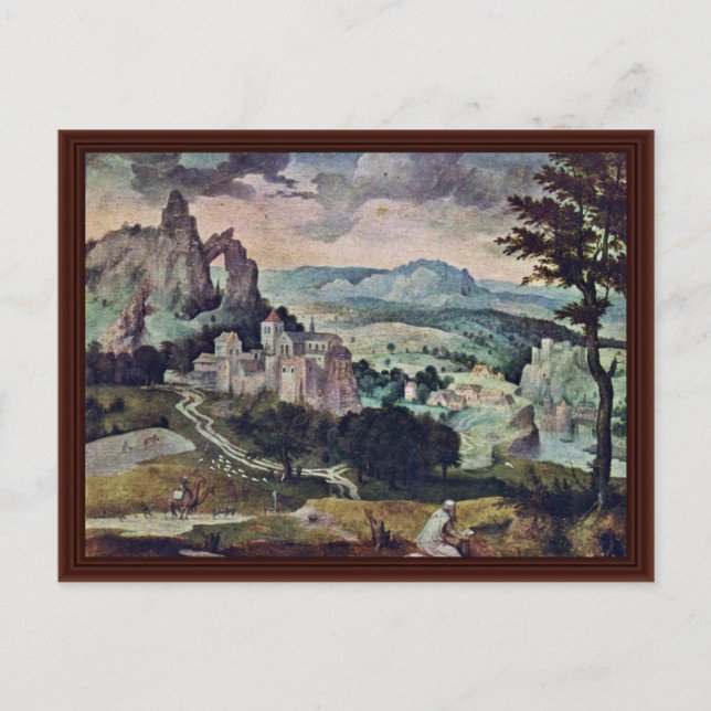 Postal St. Jerome En Un Paisaje De Massys Cornelis (Anverso)