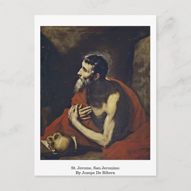 Postal St. Jerome, San Jerónimo Por Jusepe De Ribera (Anverso)