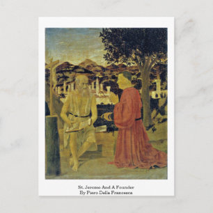 Postal St. Jerome Y Fundador De Piero Della Francesca