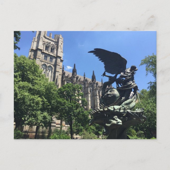 Postal St. John La Divina Catedral NYC Foto Postcard (Anverso)