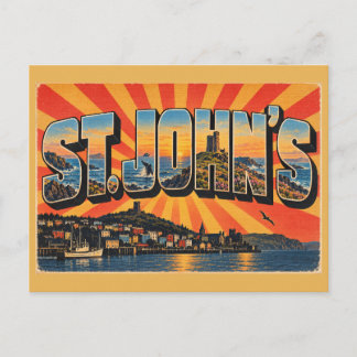Postal St. John's NL Harbour Signal Hill Arte Oceánico