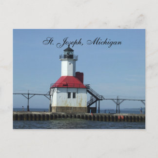 Postal St. Joseph, faro de Michigan en el lago Mchigan