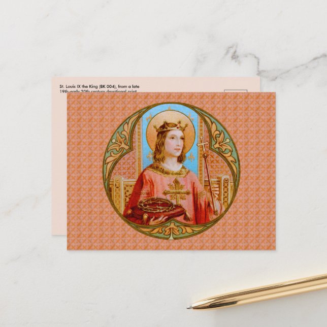 Postal St. Louis IX the King (BK 004) (Anverso/Reverso In Situ)