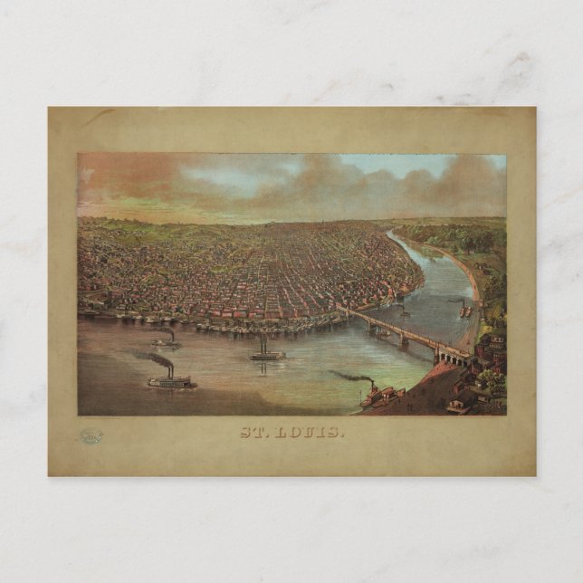 Postal St. Louis Missouri por George Degen de 1873 (Anverso)