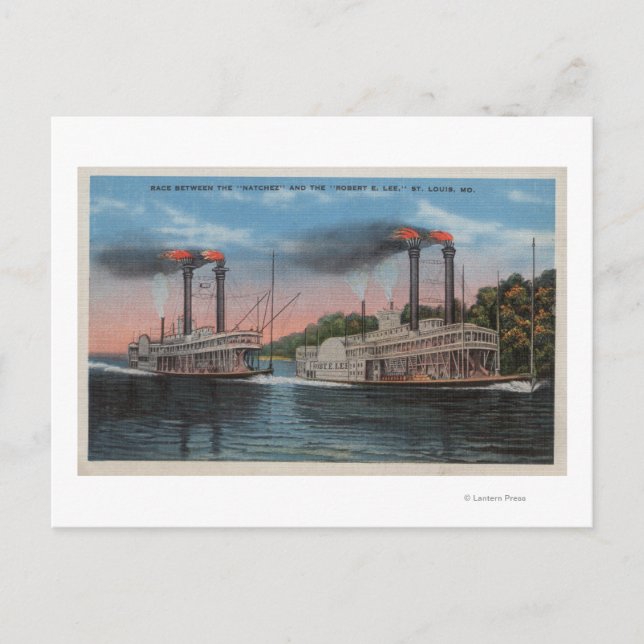 Postal St. Louis, MO - Vista de Natchez y Robert E. Lee (Anverso)