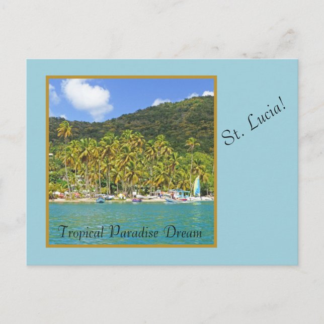 POSTAL ST. LUCIA: SUEÑO DEL PARAÍSO TROPICAL (Anverso)