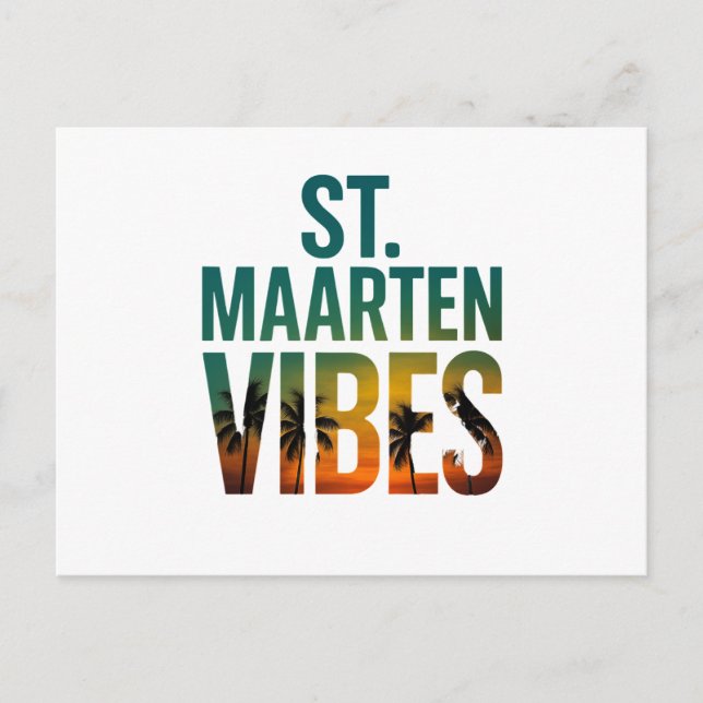 Postal St. Maarten vibes Caribbean island postcard (Anverso)
