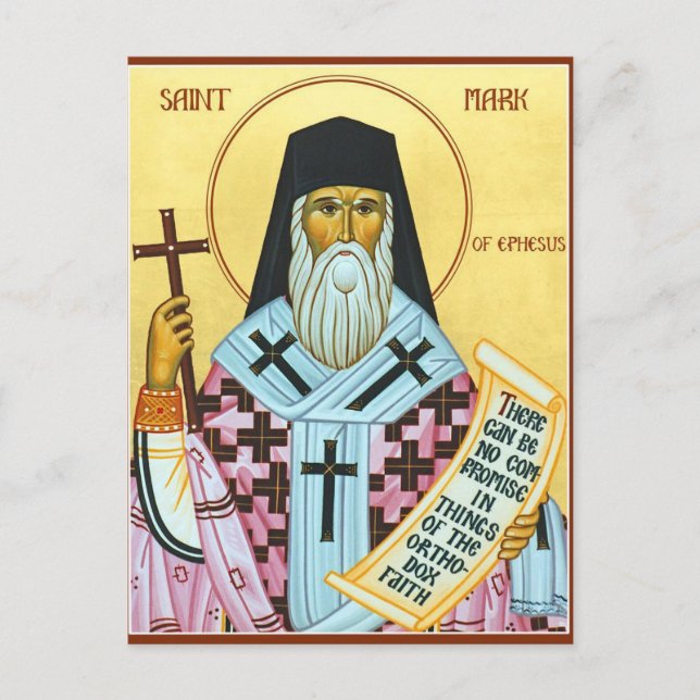 Postal St. Mark of Ephesus Orthodox Christian Icon (Anverso)