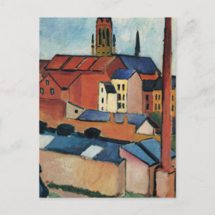 Postal St. Marys con Casas y chimenea por August Macke