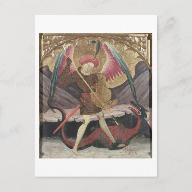 Postal St Michael Vanquishing Evil, c.1480 (templa on pa (Anverso)