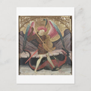 Postal St Michael Vanquishing Evil, c.1480 (templa on pa
