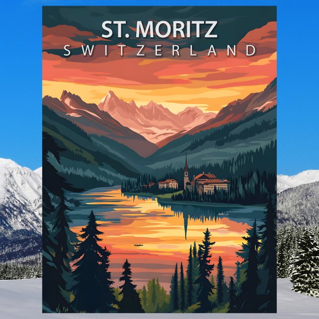 Postal St. Moritz Switzerland Travel Alpine Winter (St. Moritz Switzerland Travel Alpine Winter Postcard
)