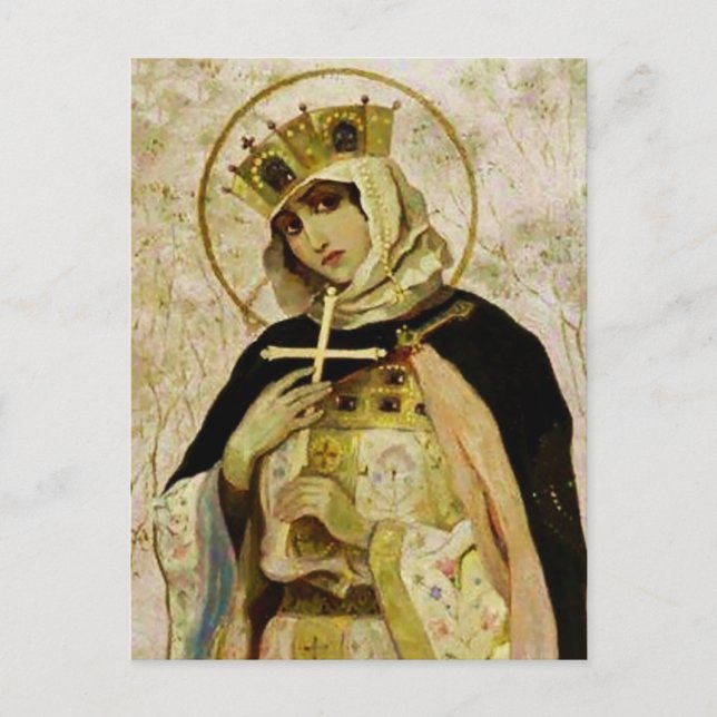 Postal "St Olga" por Mikhail Nesterov (Anverso)