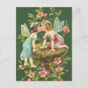 Postal St. Patrick Vintage Fairies