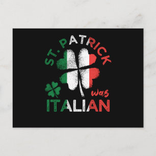 Postal St. Patrick War Bandera Italiana Shamrock
