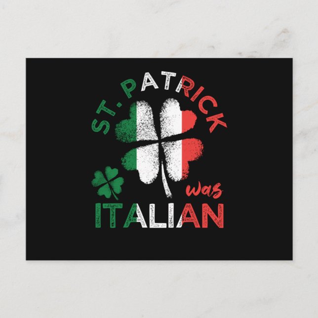 Postal St. Patrick War Bandera Italiana Shamrock (Anverso)