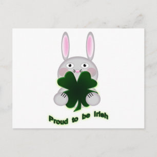 Postal St. Patricks Bunny Orgulloso de ser el Shamrock ir