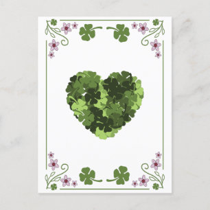 Postal St. Patrick's Clover Heart