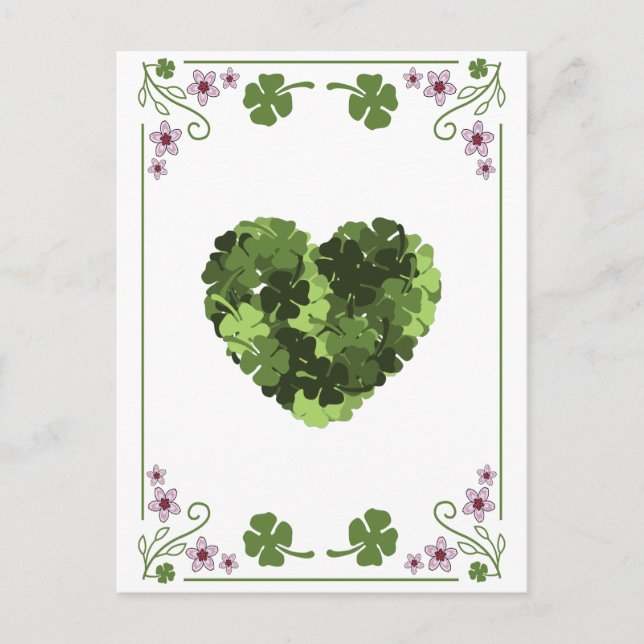 Postal St. Patrick's Clover Heart (Anverso)