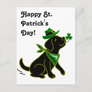 Postal St. Patrick's Day Black Labrador
