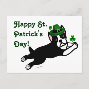 Postal St. Patrick's Day Boston Terrier