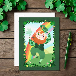 Postal St. Patrick's Day Cute Leprechaun
