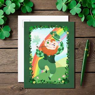 Postal St. Patrick's Day Cute Leprechaun