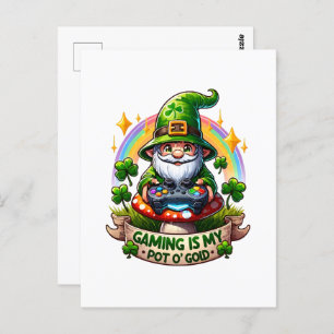 Postal St. Patrick's Day Gamer Gnome