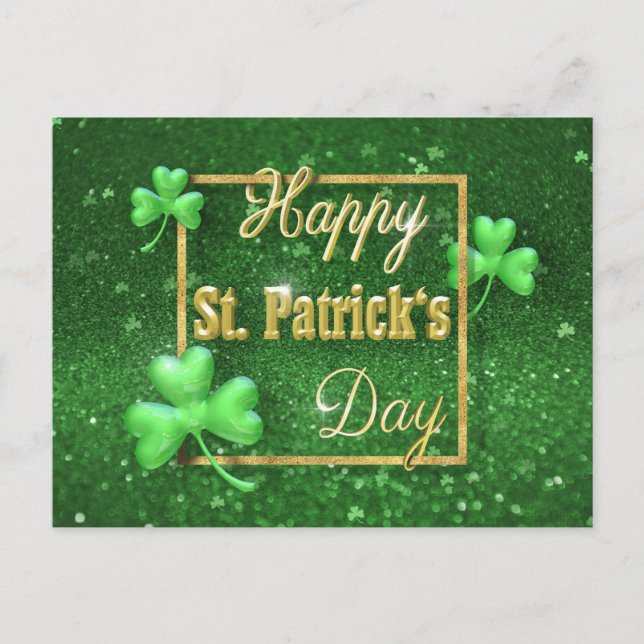 Postal St. Patrick's Day Gold Shamrock (Anverso)