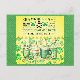 Postal St Patricks Day Green Shamrock Irish Cafe