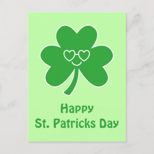 Postal St. Patrick's Day Happy Smile Shamrock Clover Post