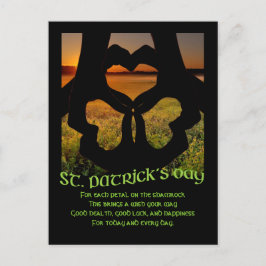 Postal St. Patricks Day Irlandés Hand Heart Shamrock post