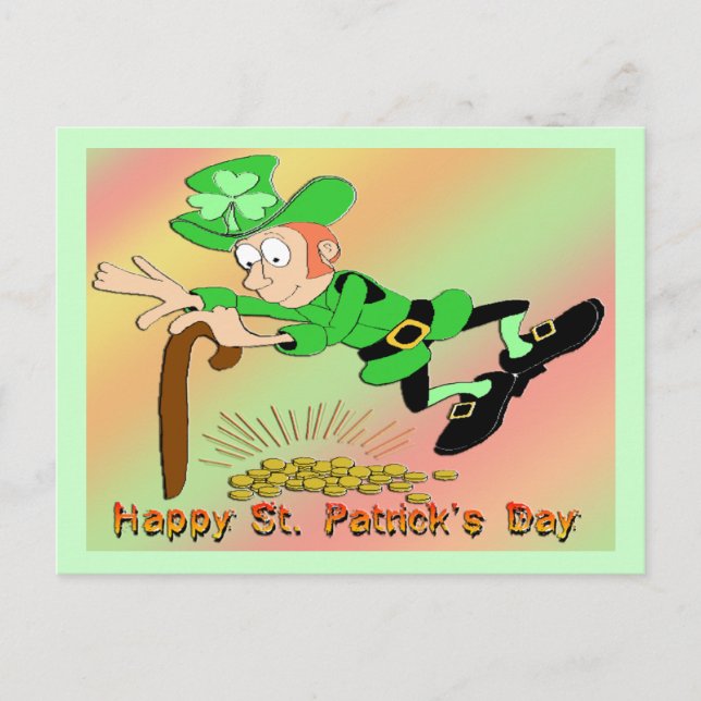 Postal St Patrick's Day Leprechaun Gold (Anverso)