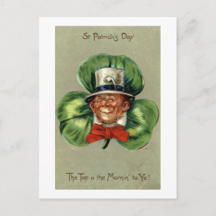 Postal St Patrick's Day Leprechaun Repro Vintage 1908