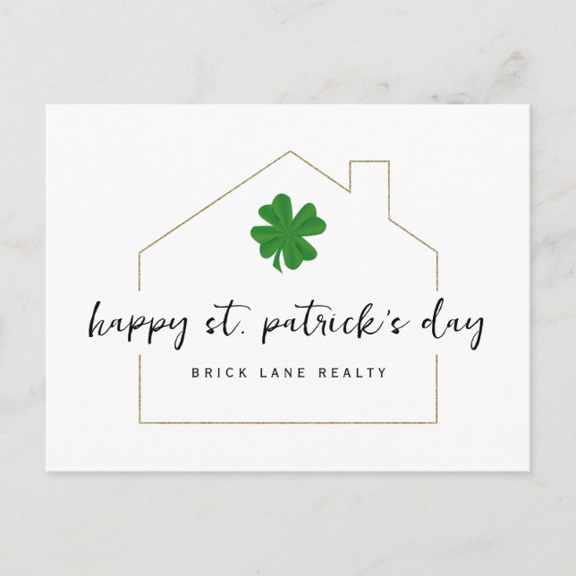 Postal St. Patrick's Day Real Estate Shamrock (Anverso)