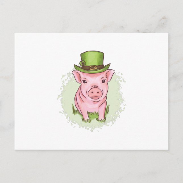 Postal St Patrick's mini pig (Anverso)