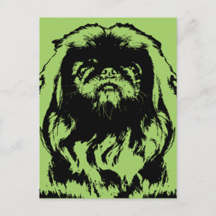 Postal St Patricks - Silhouette Pekingese - Pebbles