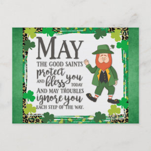 Postal St Patrics Day Leprechaun Green Shamrock