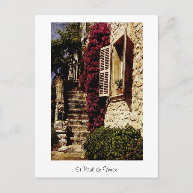 Postal St Paul de Vence, Provenza, Francia (Anverso)