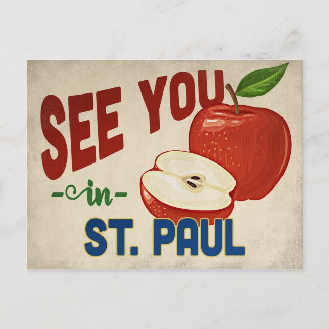 Postal St. Paul Minnesota Apple - Viajes de época (Anverso)