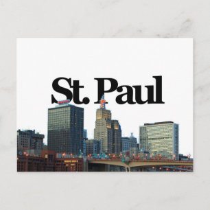 Postal St. Paul, Minnisota Skyline con St. Paul en el cie