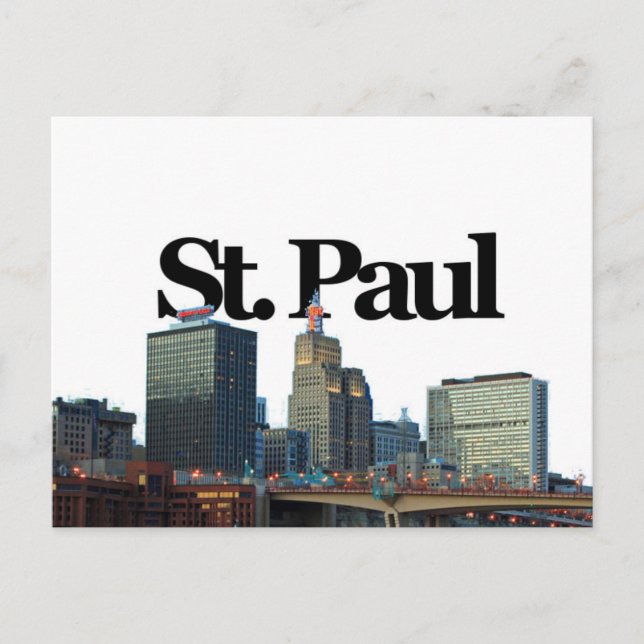 Postal St. Paul, Minnisota Skyline con St. Paul en el cie (Anverso)