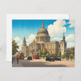Postal St Pauls Cathedral Japanese Woodblock Print