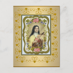 Postal St. Therese el corazón crucifijo de los pequeños R